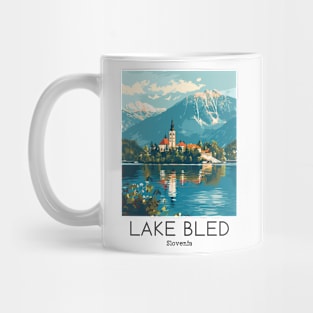 A Vintage Travel Illustration of Lake Bled - Slovenia Mug